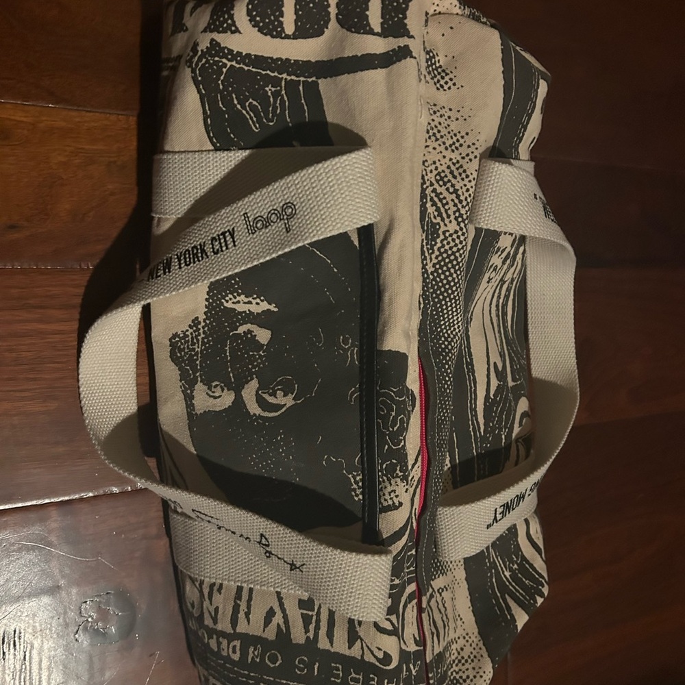 Black and White Eco-Friendly Newspaper Print Tote